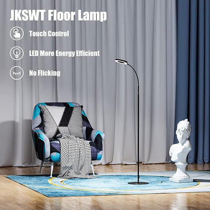 JKSWT LED Floor Lamp, 3 Brightness Levels Eye-Caring Dimmable Standing Reading
