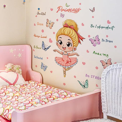 Cute Jungle Theme Wall Stickers Removable Animal Forest Wall Decals Elephant Monkey Lion Giraffe Zebra Peel and Stick Tropical Wall Art Decor for Nursery Bedroom Classroom (Pink 2)