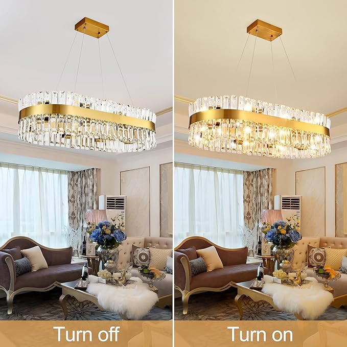 MADEM Modern Crystal Chandeliers, Contemporary Pendant Ceiling Light