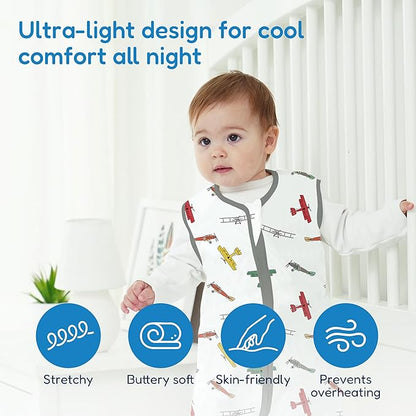 TotAha Newborn Sleep Sacks 0-3 months 3 Pack, Light, Soft, and Safe Baby Wearable Blanket Sleeping Bag with 2-Way Zippers, 0.5 TOG