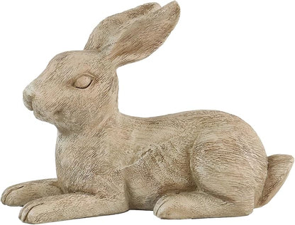 Hymmah Rabbit Statue Sculpture Home Decor Rustic Home Decorations for Living Room, Boho Resin Animal Collectible Figurines for Indoor Decor