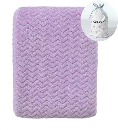 CREVENT 30''X40'' Soft Cozy Warm Baby Blankets for Boys Girls Solid Color - All Season Use - Newborn Essentials (Wave Lanveder)