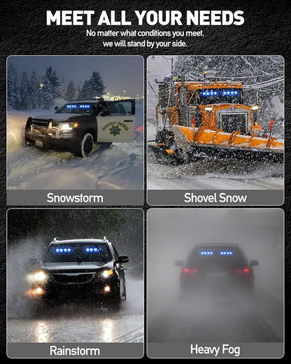 HLauto 2002L Emergency Dash Strobe Lights: Blue Safety Lights, Flashing Warning