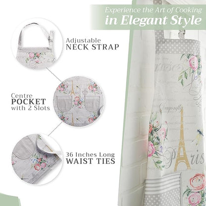 Maison d' Hermine 100% Cotton Apron for women with Pocket Kitchen Chef Apron for Men Cooking Easter Decorations