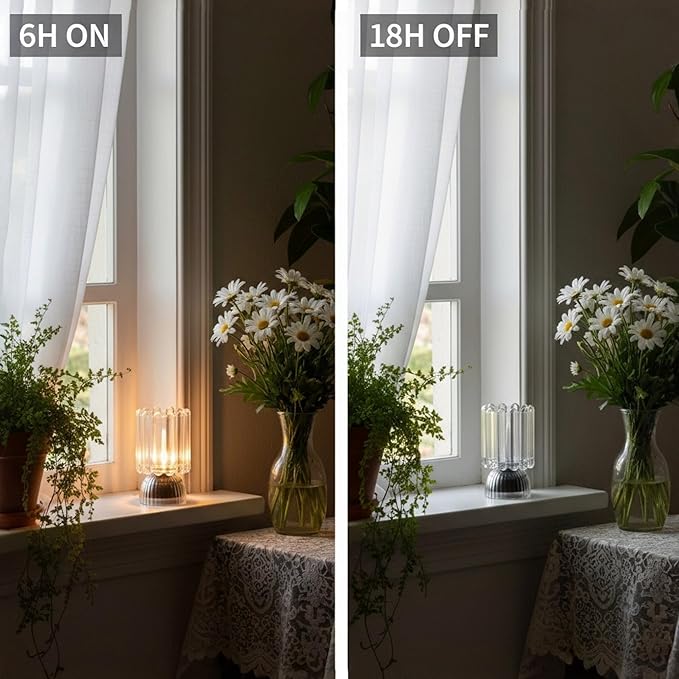Battery Operated Lamp with Auto-Off Timer, Cordless Table Night Light