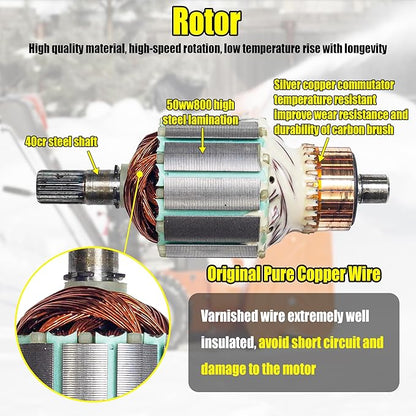 fullas Electrical Starter Motor 110V 14 Teeth for MTD Cub Cadet Craftsman Troy-Bilt Yard Machines 951-11196, 751-11196 Snow Thrower Engine