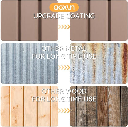 Aoxun 6x3.9 FT Shed Metal Outdoor Storage Shed Garden Shed with Lockable Doors Tool Shed Bike Shed for Backyard, Patio, Poolside (Brown)