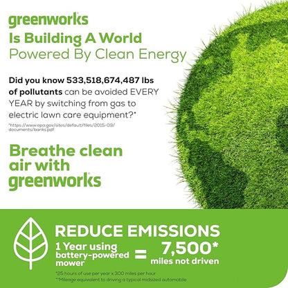 Greenworks 24V 13" Brushless (Push) Cordless Lawn Mower, 4.0Ah Battery and Charger