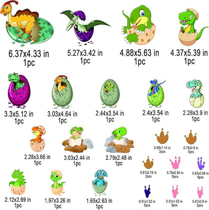 Glow in The Dark Dinosaur Wall Decals for Kids Room, Removable Footprints Baby Nino Vinyl Stickers, Nursery Decoration Classroom Gift for Boy Toddlers