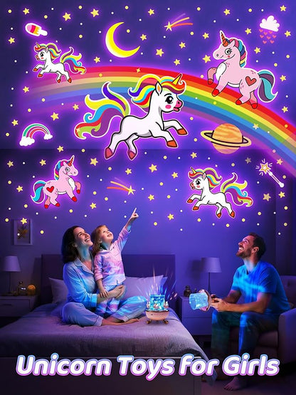 Carousel Night Light for Kids, 15 Music+15 Films+315 Colors Star Projector for Kids Night Light Projector,360°+Remote+1200mah Star Lights for Ceiling,Unicorn Toys for Girls Room Decor Christmas Gifts