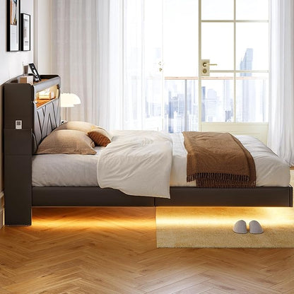 LINSY Floating Bed Frame Queen Bedframe