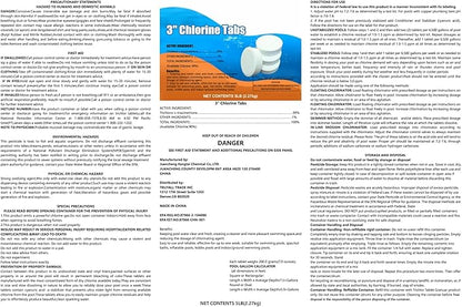 Chlorine Tablets 3 inch 5 Pounds, TABIT Swimming Pool Long Lasting Chlorinating Tablets, Slow Dissolving, Tri-Chlor for Swim Pool, Hot Tubs, Spa
