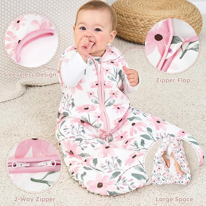 Yoofoss Baby Sleep Sack 18-24 Months, TOG 2.5 Baby Wearable Blanket with 2-Way Zipper, 100% Organic Cotton Fabric Winter Newborn Sleeping Sack, Warm Soft Comfy(X-Large)