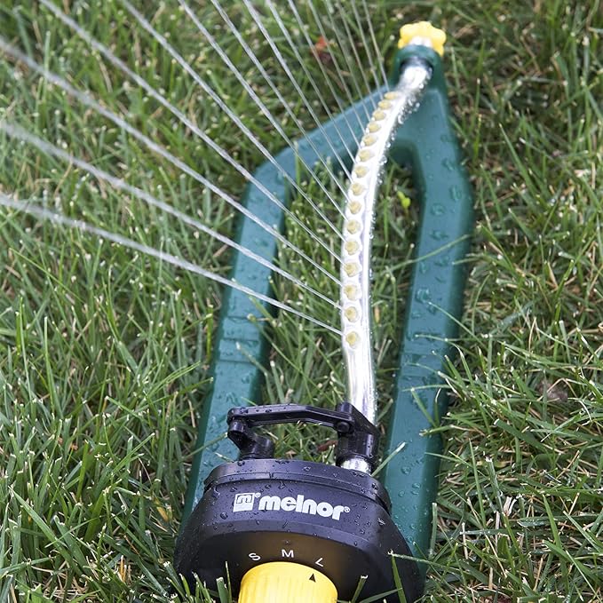 Melnor 65151AMZ Oscillating Sprinkler with 15 Precision Nozzles and QuickConnects
