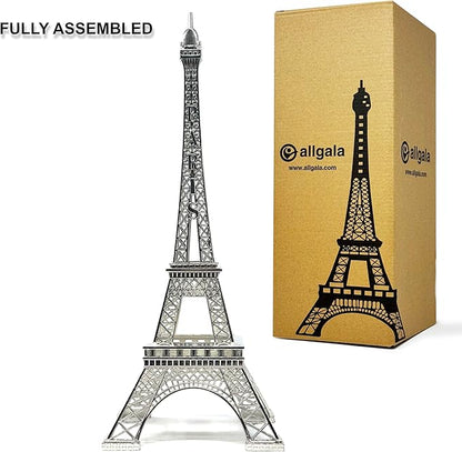 allgala 15" Eiffel Tower Statue Decor Alloy Metal, Silver