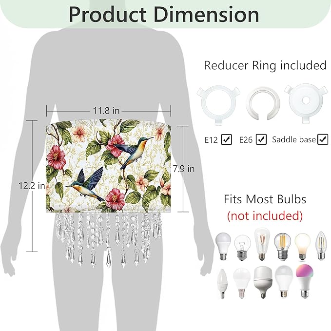 Hummingbird Floral Lamp Shade