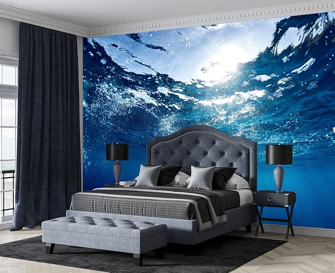 Sunlight Shining into The sea Wall Mural Wallpaper for Bedroom 178" x 117"