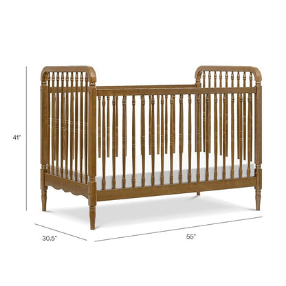 Namesake Liberty 3-in-1 Convertible Spindle Crib with Toddler Bed Conversion Kit in Natural Walnut, Greenguard Gold and FSC® Certified