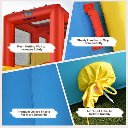 BOUNTECH Inflatable Water Slide, Dual Surfing Slides Kids Water Slide Park Jump Bouncy Castle w/2 Swimming Rings, Large Splash Pool, Backyard Outdoor Blow up Water Slides Inflatables for Big Kids