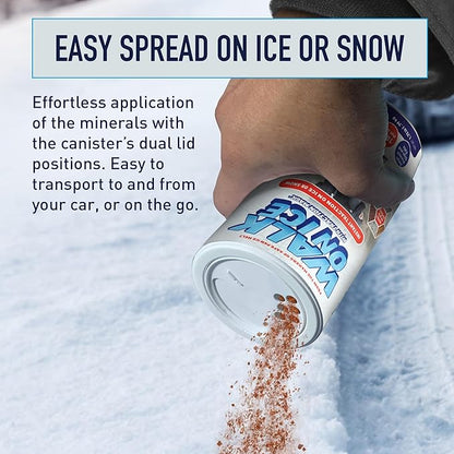 Walk on Ice - Instant Grip for Snow & Ice, Prevent Slips & Falls, Safe for Kids, Pets, & Cars, Unique Mineral Blend, 100% Salt & Chemical Free, 1.75 lb CAN for Walkways & Sidewalks
