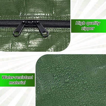 6 Pcs 66 Gallon Large Moving Bags with Zipper and Handles Foldable Storage Duffle Bags Heavy Duty Extra Large Totes for College Dorm Travel Clothes Blankets Bedding Moving (Army Green)