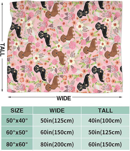 Tijuboni Dachshund Throw Blanket Dog Gifts for Girls Boys Women Men Kids Adults Soft Flannel Fleece Blanket for Couch Sofa Bed Home Decor 60"x80"