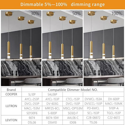 Modern Pendant Light Kitchen Fixture Dimmable LED Gold Mini Pendant Lighting fo