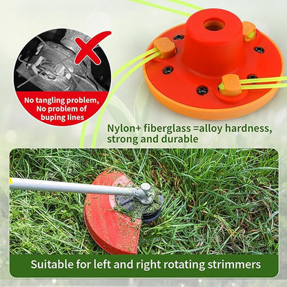 Quintillus Universal Weed Eater Head,H09 Weed Wacker Head Grass Trimmer Head Compatible with Ego, Ryobi,Echo,Weed Warrior with 12pc 11in / .095" Triangle Trimmer Line （Not for Kobalt）