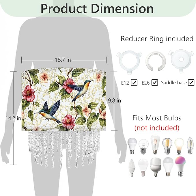 Hummingbird Floral Lamp Shade