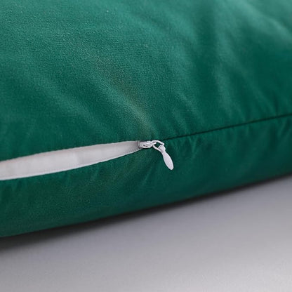 NTBAY Zippered Toddler Pillowcases Set of 2, 100% Brushed Microfiber 13x18 Pillowcases, Super Soft and Cozy Travel Kids Nursery Pillow Cases, 13x18 Inches, Dark Green