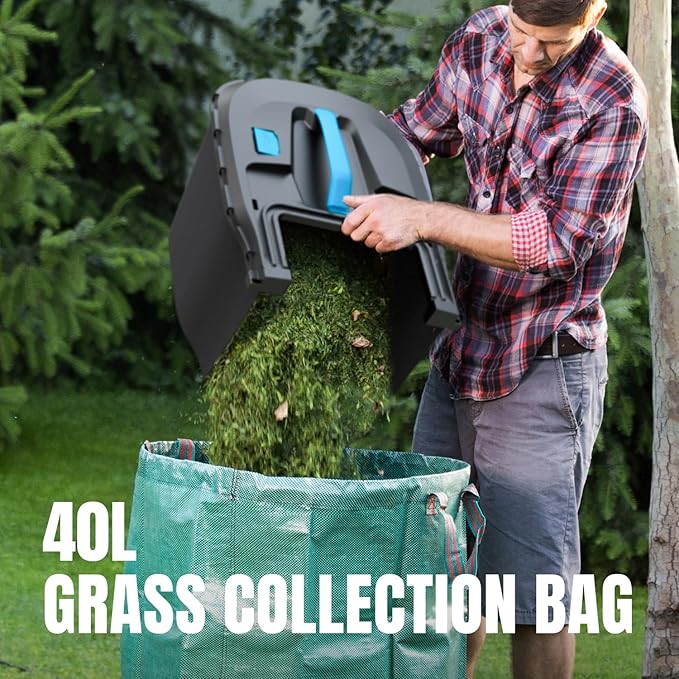 40V 18 inch Lawn Mower Cordless, Brushless Push Lawn Mower with 6-Position Cutting Height Adjustment, 2x4.0Ah Battery & Dual Charger Included