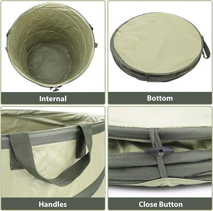 YUDI & GARDEN 45 Gallon Collapsible Garden Bag｜Collapsible Trash Can｜Camping Trash Can, Use for Gardening Cleanup or Party Waste and Outdoor Activities