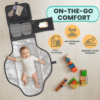 Portable Changing Pad for Newborns, Travel Diaper Changing Pad - Waterproof, Foldable & Detachable Diaper Changing Station for Baby Registry Search