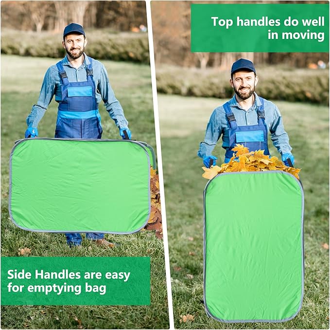80 Gallon Leaf Collector Bag, Collapsible Trash Can Yard Waste Bag, Portable Pop Up Leaf Bags, Reusable Yard Garden Bags for Leaves Lawn Trash