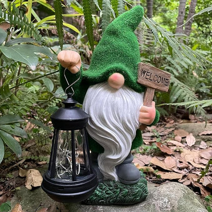 Solar Garden Statue Lights Gnome Figurine with Solar Light Outdoor Patio Lawn Yard Garden Decor for Women Mother's Day Housewarming Gifts