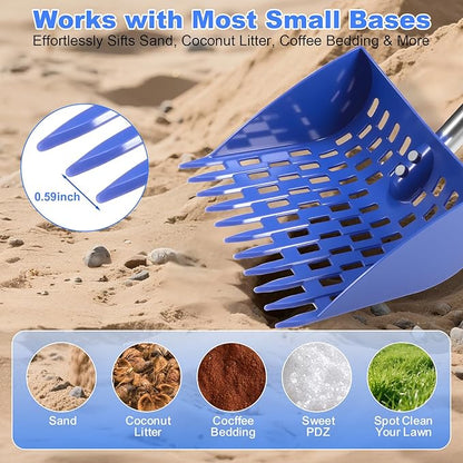 2025 Design 2 in 1 Chicken Poop Scooper – Adjustable 26“ to 68” Stainless Steel Handle, Heavy-Duty Waste Scoop with Built-in Rake Durable Design for Backyard Chicken Coops