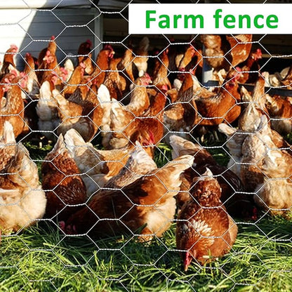 45 in X 100 ft Chicken Wire Fencing Metal Floral Chicken Wire Fence for Crafts 1 Inch Hexagonal Galvanized Poultry Wire Netting for Chicken Coop Barrier Rabbit Cage