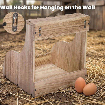 Single Compartment Hens Nesting Box, 14.5 x 13.75 x 13 Inch Wood Chicken Laying Eggs Boxes, Large Heavy Duty Chicken Coop Nest Box Accessories for Duck Birds Poultry, Easy Assembly