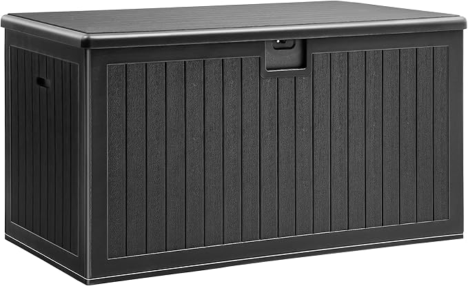 YITAHOME XL 150 Gallon Large Deck Box,Outdoor Storage for Patio Furniture Cushions,Garden Tools,Waterproof,Lockable (Black)