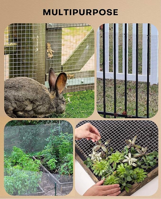 Hardware Cloth 1/2 inch 24'' x 50' 19-Gauge, Hot-Dip Galvanized After Welding, Chicken Wire Mesh Roll Wire Fencing Garden Fencing Gopher Wire