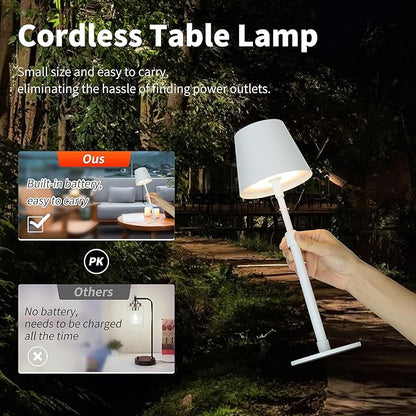 Mr.White Outdoor Waterproof Rechargeable Cordless Table Lamp