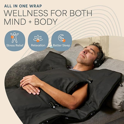 LifePro RejuvaWrap Far Infrared Sauna Blanket for Detox & Relaxation – Available in 5 Colors & 3 Models – Portable Sauna Blanket Infrared for Muscle Relief, Circulation & Recovery – 9 Heat Levels