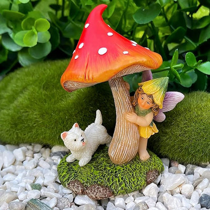 Mood Lab Fairy Garden - Miniature Figurines & Accessories - Hide and Seek Statue Kit - Outdoor or House Decor