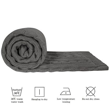 NTBAY 100% Pure Cotton Cable Knit Toddler Blanket, Super Soft Warm Breathable 30x40 Baby Blanket for Crib, Stroller, Nursery, Travel, Newborn, 30x40 Inches, Grey