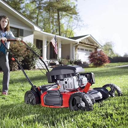 PowerSmart 21-Inch Gas Push Lawn Mower with 144cc 4-Cycle OHV Engine, 2-in-1 with Mulch and Side-Discharge, 6-Position Adjustable Cutting Height (DV8621C)