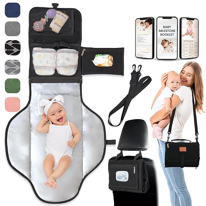 Portable Changing Pad for Newborns, Travel Diaper Changing Pad - Waterproof, Foldable & Detachable Diaper Changing Station for Baby Registry Search