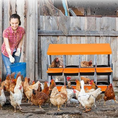 8 Hole Chicken Nesting Boxes - Nesting Boxes Chicken with Roll Away Design & Lid Cover,Easy Egg Collection, Hen Roosting Nest, Durable Poultry Laying Boxes for Hens