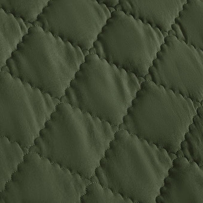 FLXXIE 4 Pieces Toddler Bedding Set, Soft and Breathable Microfiber Crib Sheet Set, Includes Quilted Comforter, Flat Top Sheet, Fitted Sheet, Envelope Pillow Case for Boys and Girls, Olive