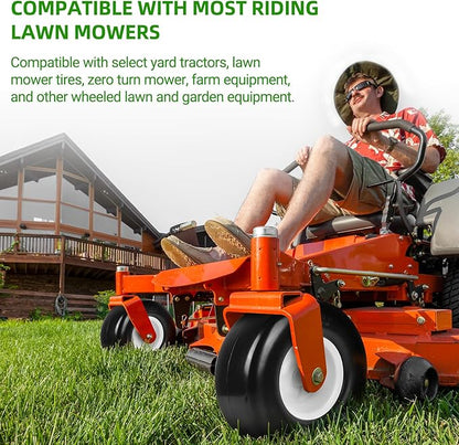 AR-PRO (2 Pack) 13 x 5.00-6" Flat Free Tire and Wheel, Replacement Solid Lawn Mower Tires with Rim, 3" Centered Hub and 3/4" Extra 5/8" Bearings - Fit for Most Riding Mower, Garden Lawn Tractor