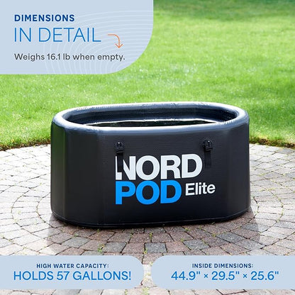 Lifepro NordPod Elite Cold Plunge Tub – Portable Ice Bath for Recovery & Therapy – Outdoor/Indoor XL Plunge Tub with Lid & Air Pump – 57 Gallon Capacity